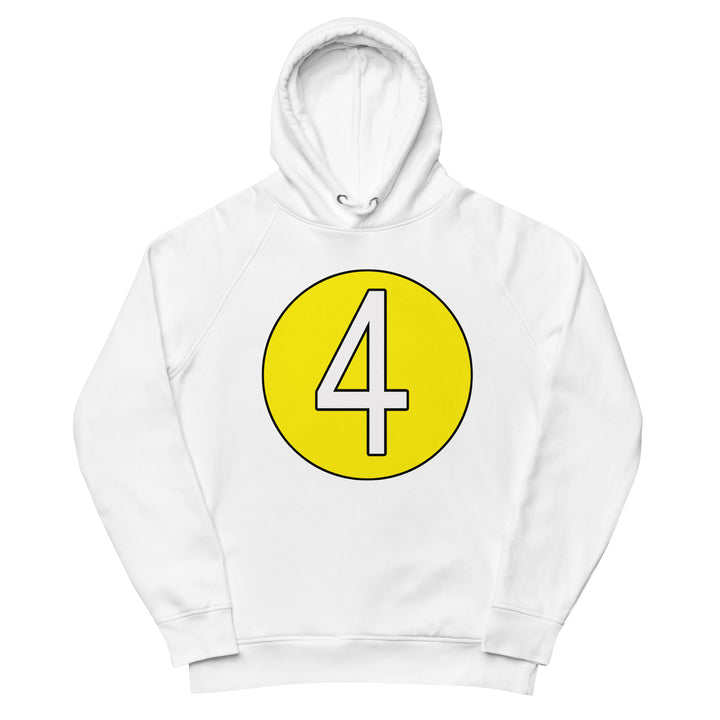 Unisex pullover hoodie: White on Yellow 4