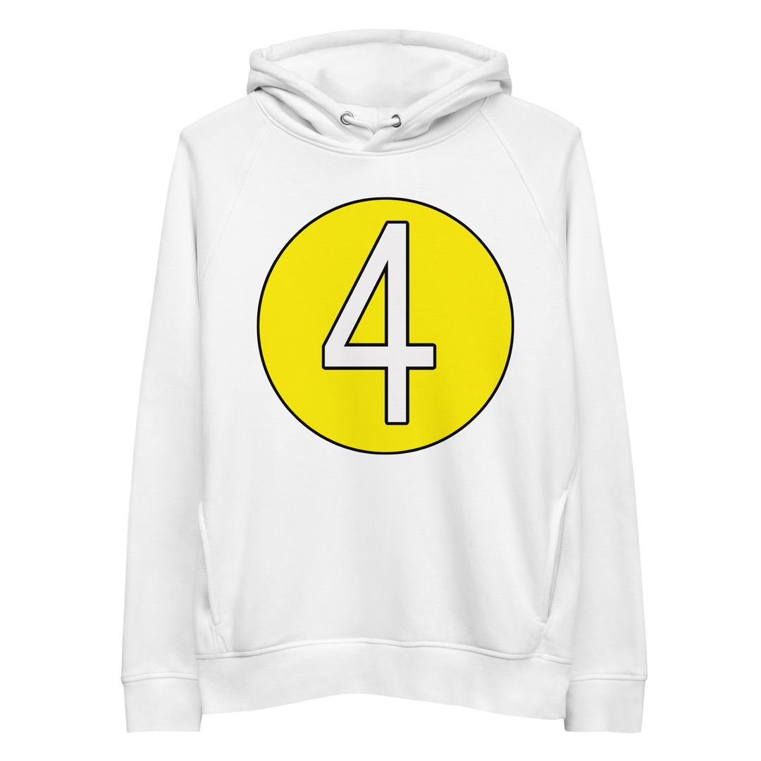 Unisex pullover hoodie: White on Yellow 4