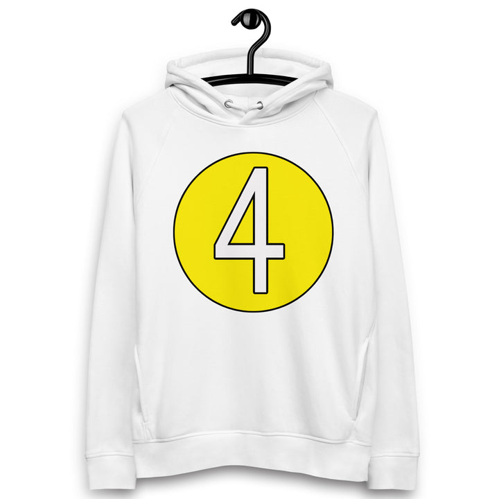 Unisex pullover hoodie: White on Yellow 4