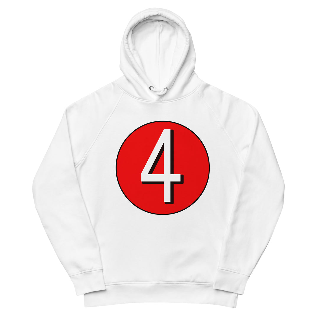 Unisex pullover hoodie: White on Red 4