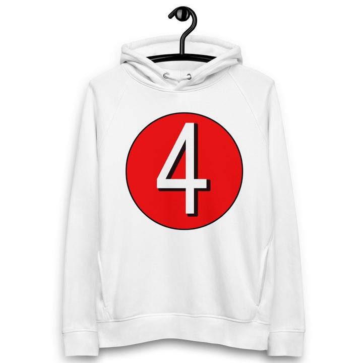 Unisex pullover hoodie: White on Red 4