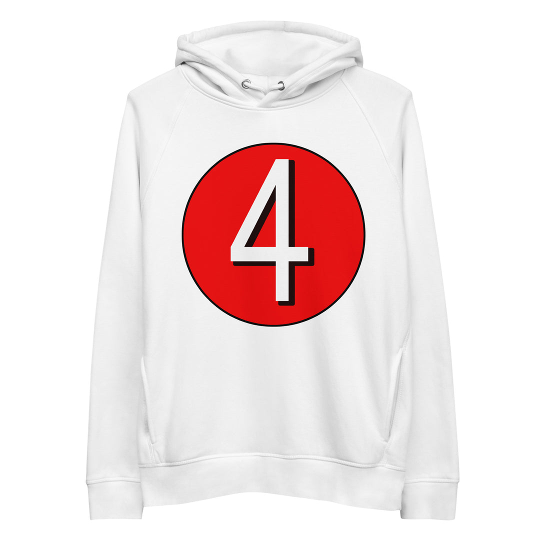 Unisex pullover hoodie: White on Red 4