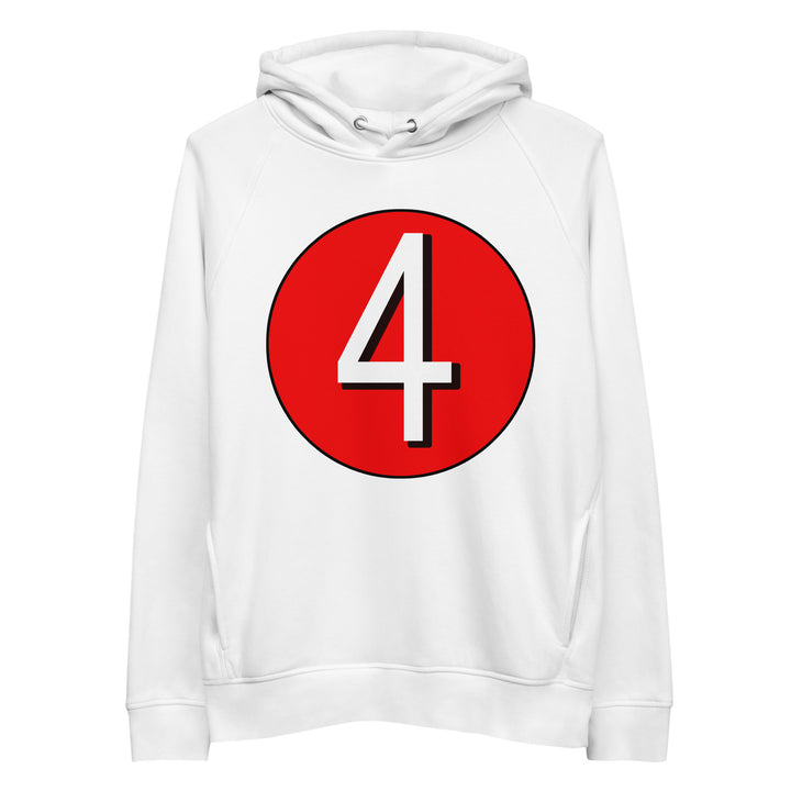 Unisex pullover hoodie: White on Red 4