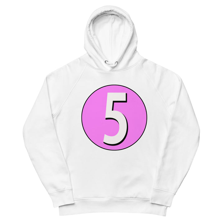 Unisex pullover hoodie: White on Pink 5