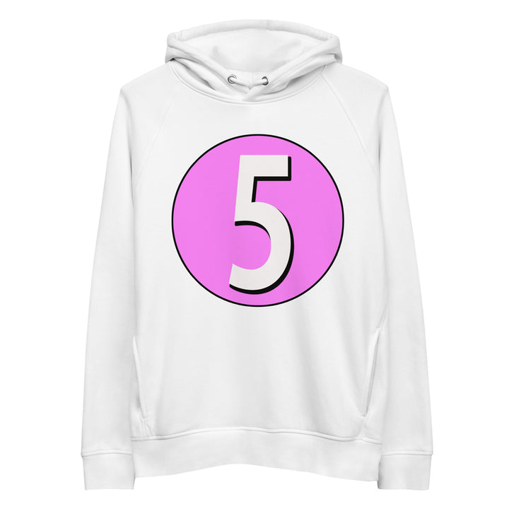 Unisex pullover hoodie: White on Pink 5