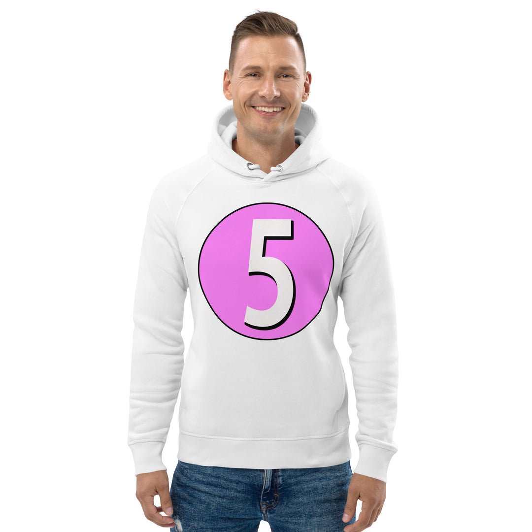 Unisex pullover hoodie: White on Pink 5