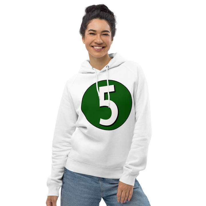 Unisex pullover hoodie: White on Hunter Green 5