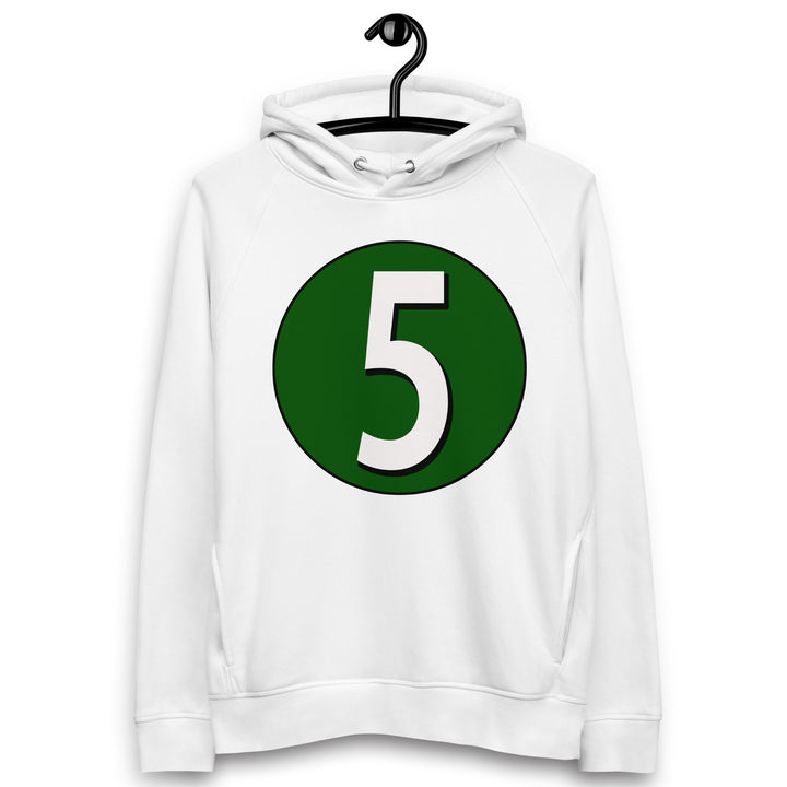 Unisex pullover hoodie: White on Hunter Green 5