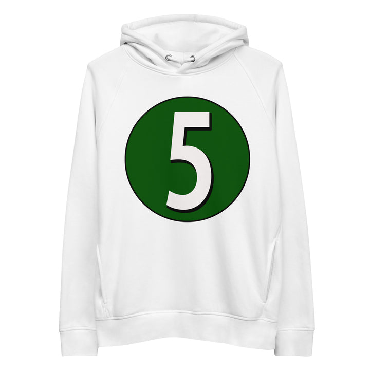 Unisex pullover hoodie: White on Hunter Green 5