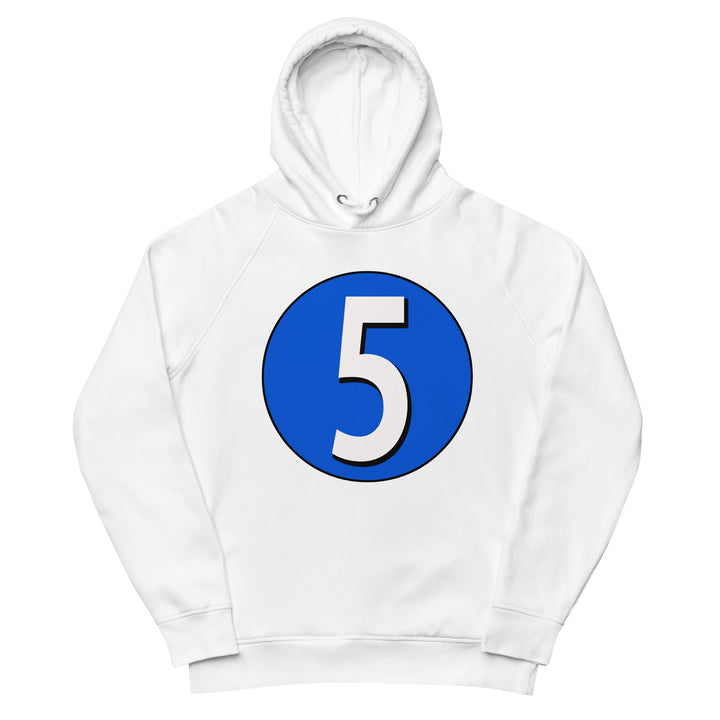 Unisex pullover hoodie: White on Periwinkle 5