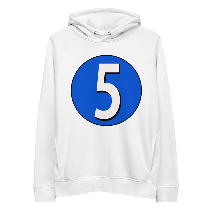 Unisex pullover hoodie: White on Periwinkle 5