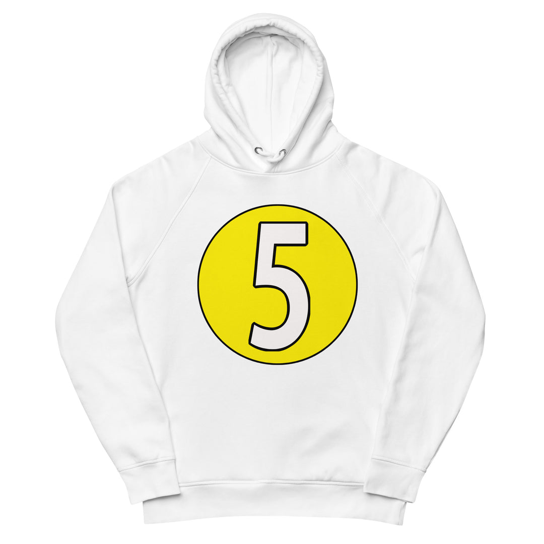 Unisex pullover hoodie: White on Yellow 5