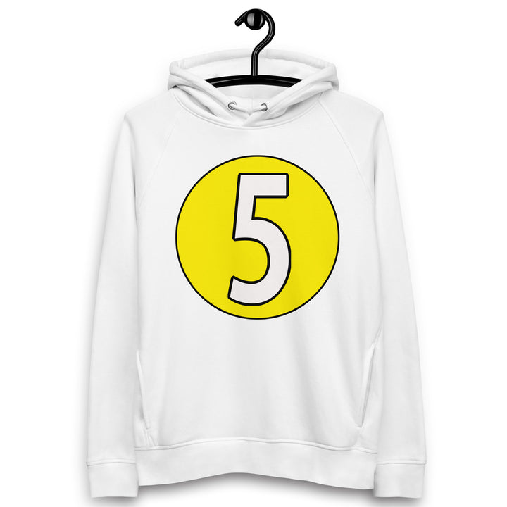 Unisex pullover hoodie: White on Yellow 5