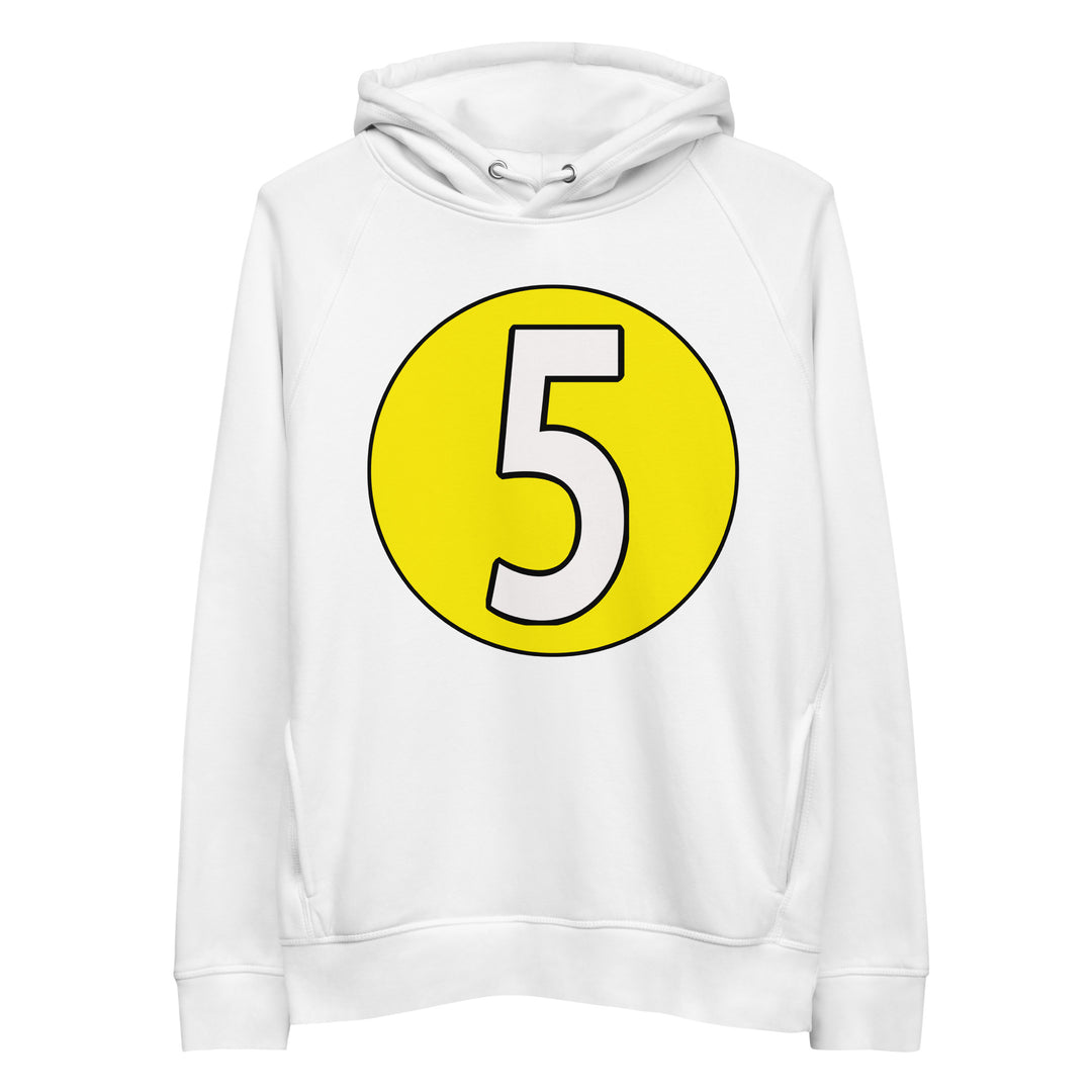 Unisex pullover hoodie: White on Yellow 5