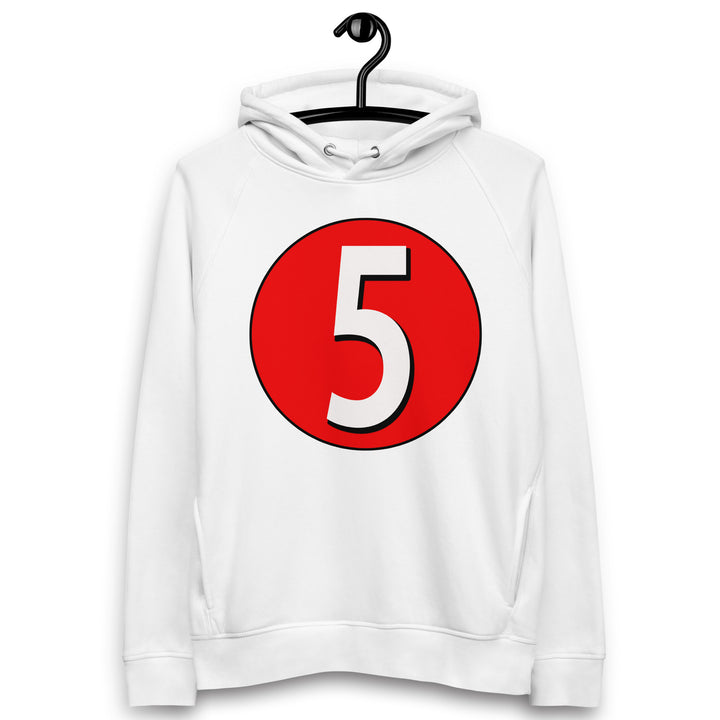 Unisex pullover hoodie: White on Red 5