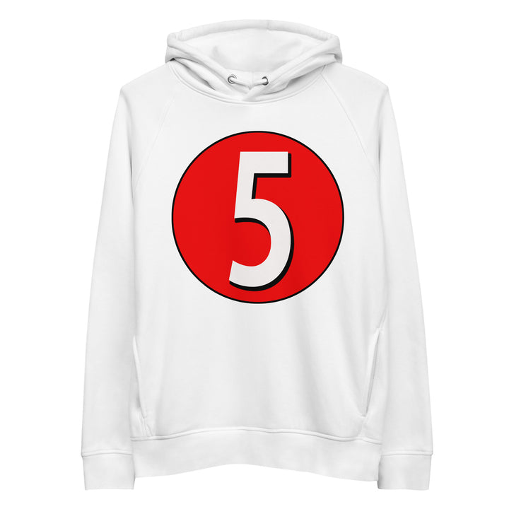 Unisex pullover hoodie: White on Red 5