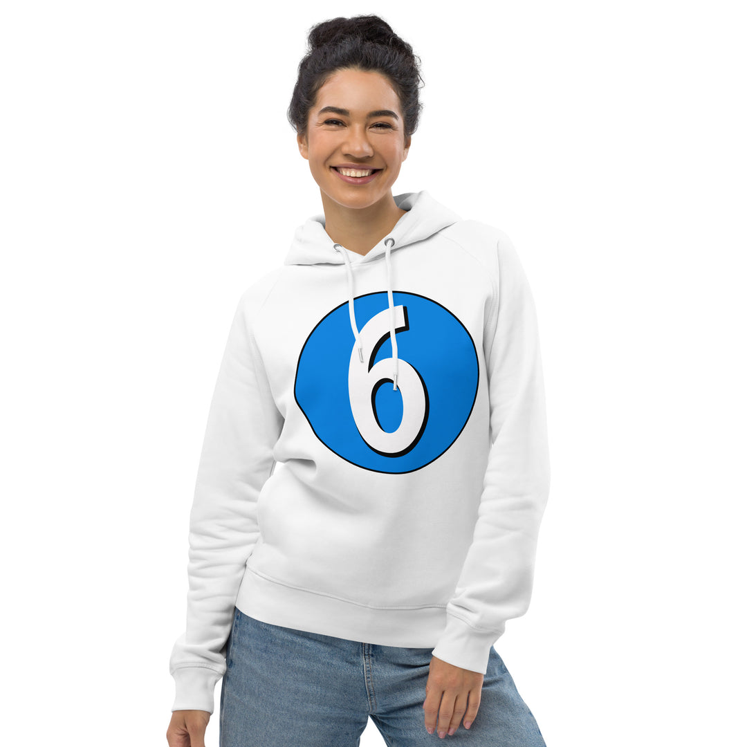 Unisex pullover hoodie: White on Blue 6