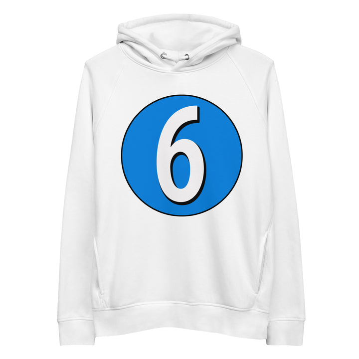 Unisex pullover hoodie: White on Blue 6