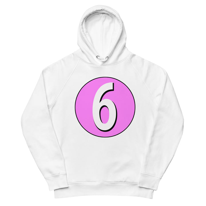 Unisex pullover hoodie: White on Pink 6