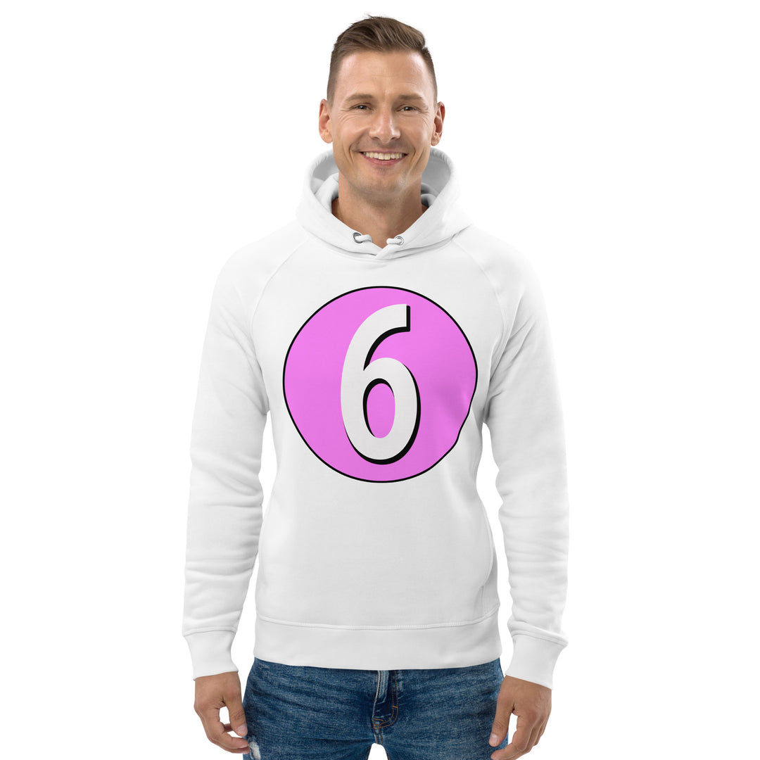 Unisex pullover hoodie: White on Pink 6