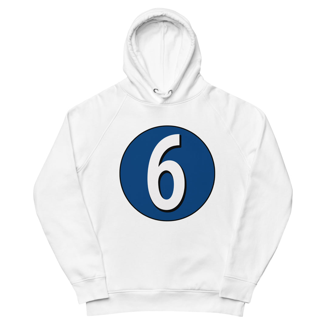 Unisex pullover hoodie: White on Navy Blue 6