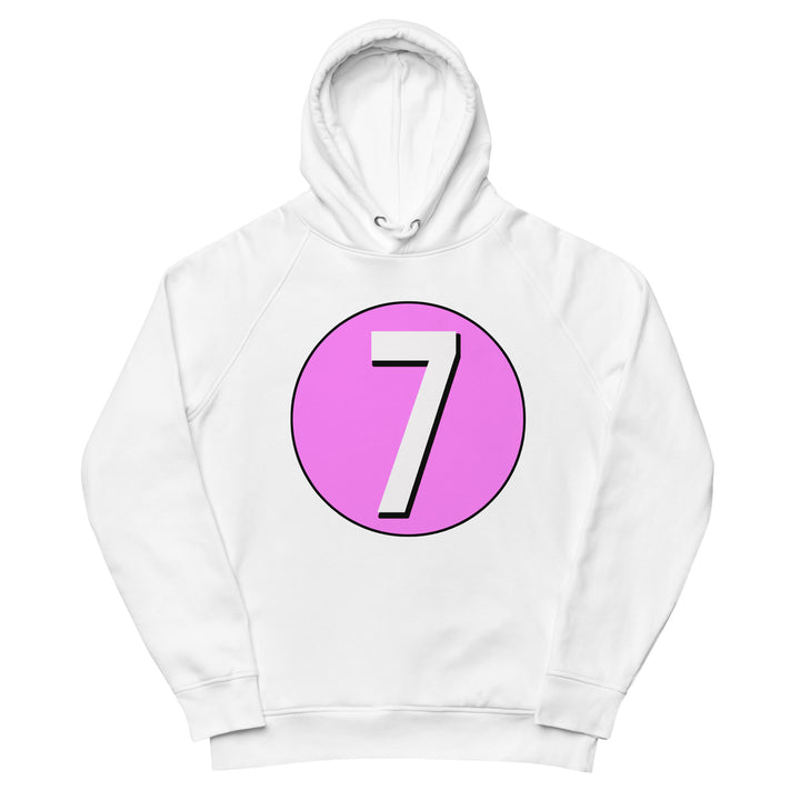 Unisex pullover hoodie: White on Pink 7