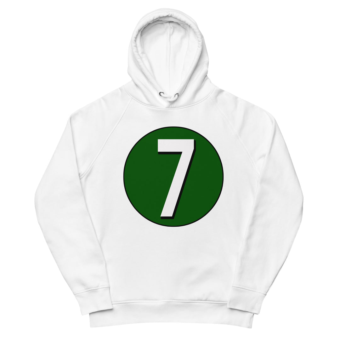 Unisex pullover hoodie: White on Hunter Green 7