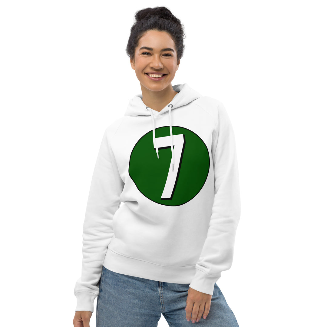 Unisex pullover hoodie: White on Hunter Green 7