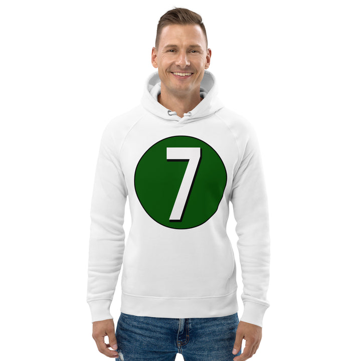 Unisex pullover hoodie: White on Hunter Green 7