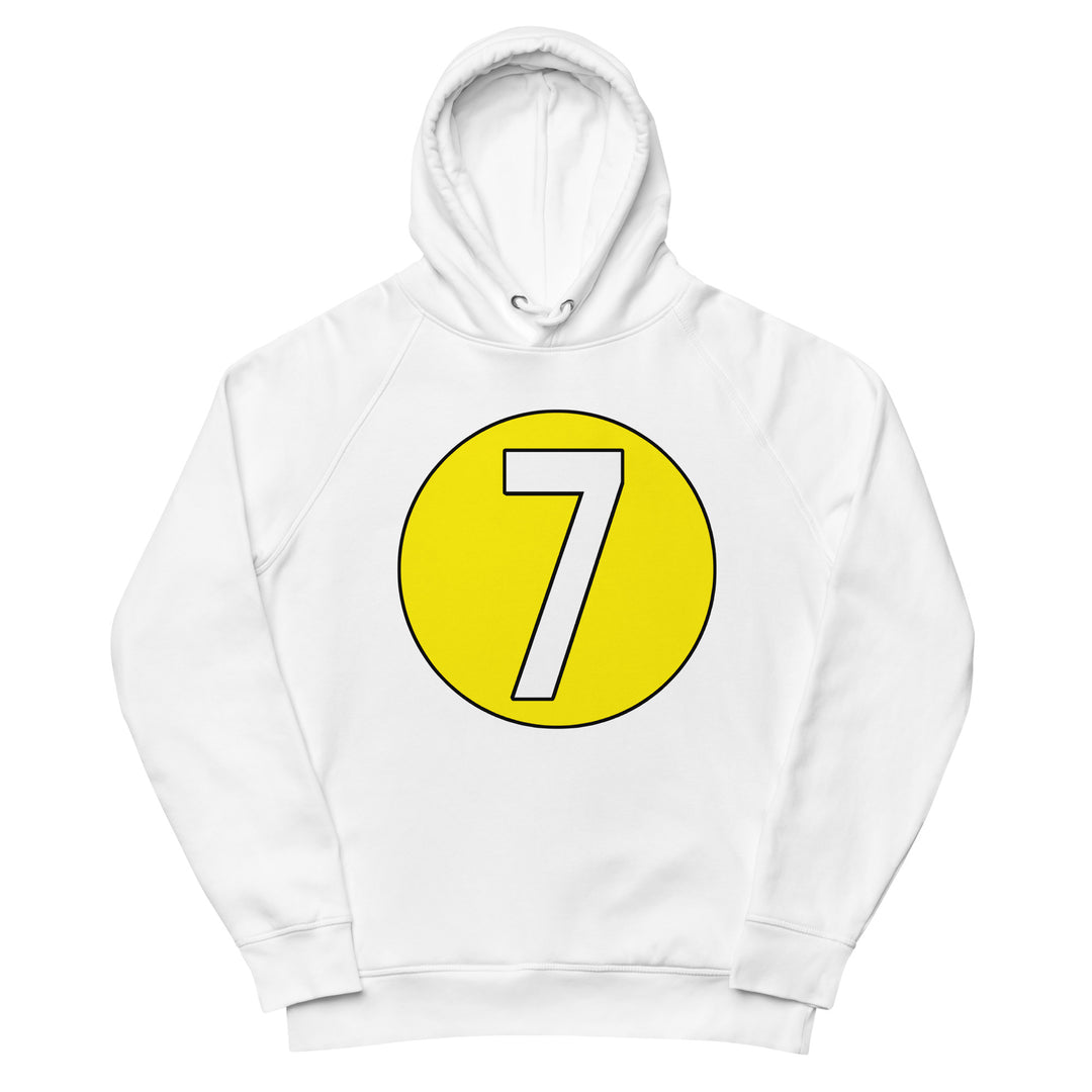 Unisex pullover hoodie: White on Yellow 7