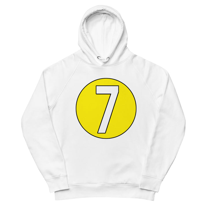 Unisex pullover hoodie: White on Yellow 7