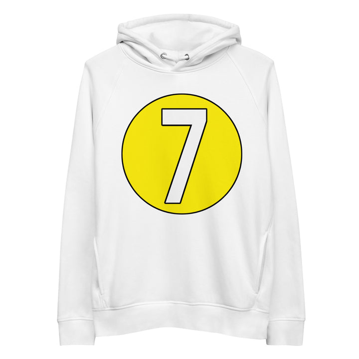 Unisex pullover hoodie: White on Yellow 7