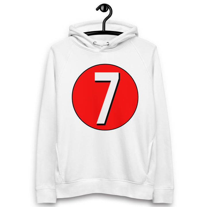 Unisex pullover hoodie: White on Red 7