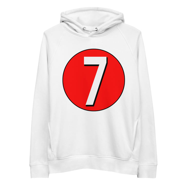 Unisex pullover hoodie: White on Red 7