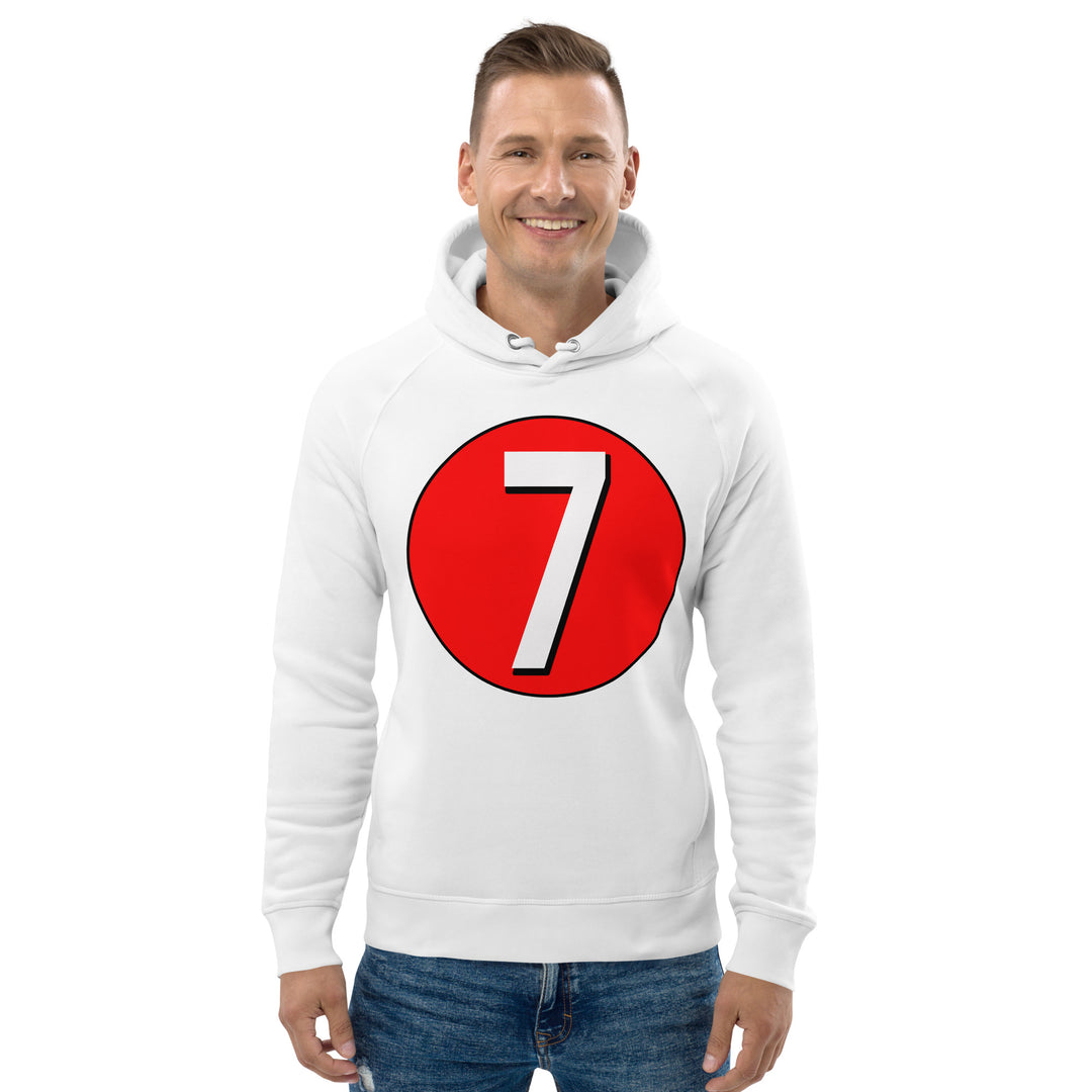 Unisex pullover hoodie: White on Red 7