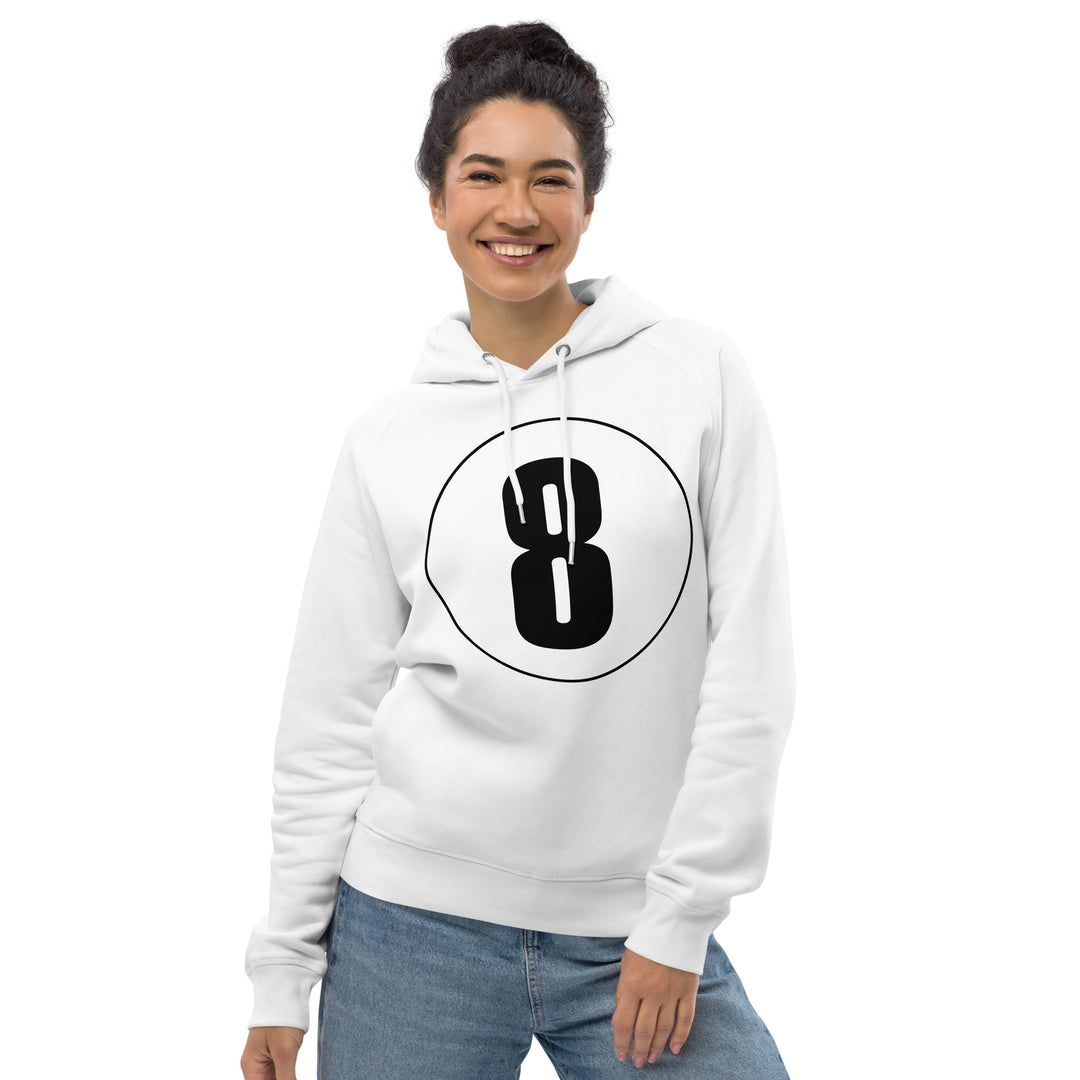 Unisex pullover hoodie: Black on White 8