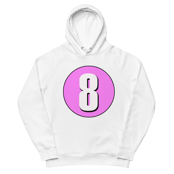 Unisex pullover hoodie: White on Pink 8