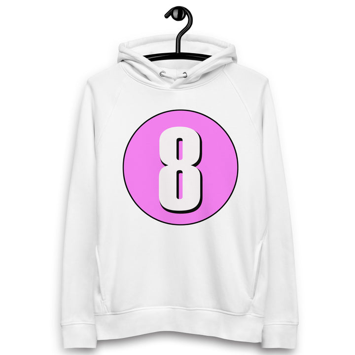 Unisex pullover hoodie: White on Pink 8