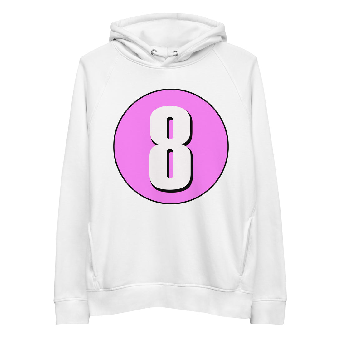 Unisex pullover hoodie: White on Pink 8