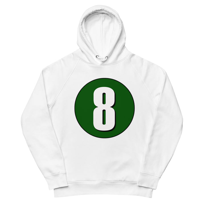 Unisex pullover hoodie: White on Hunter Green 8