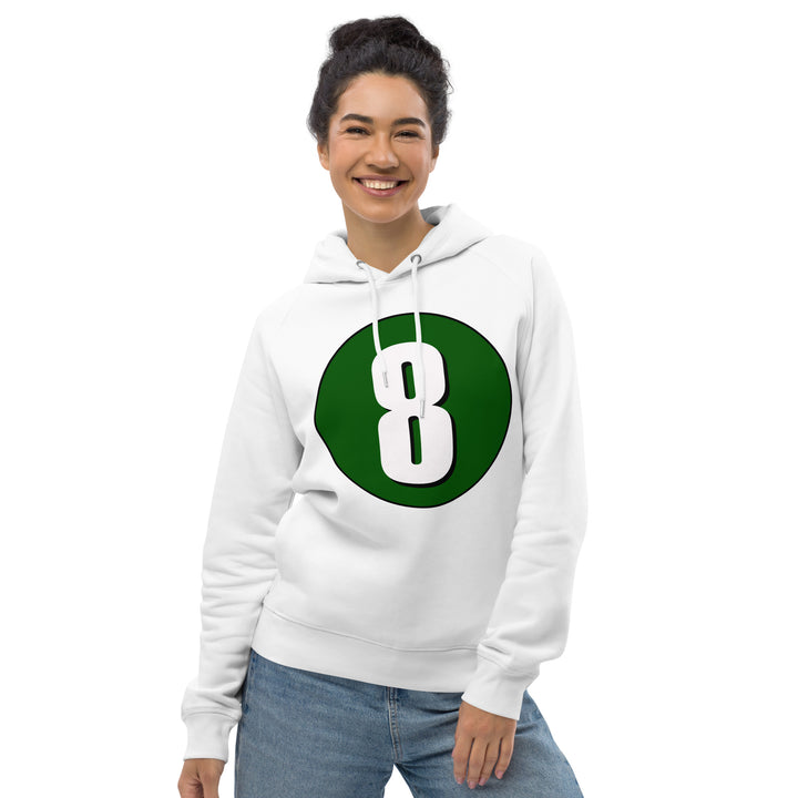 Unisex pullover hoodie: White on Hunter Green 8