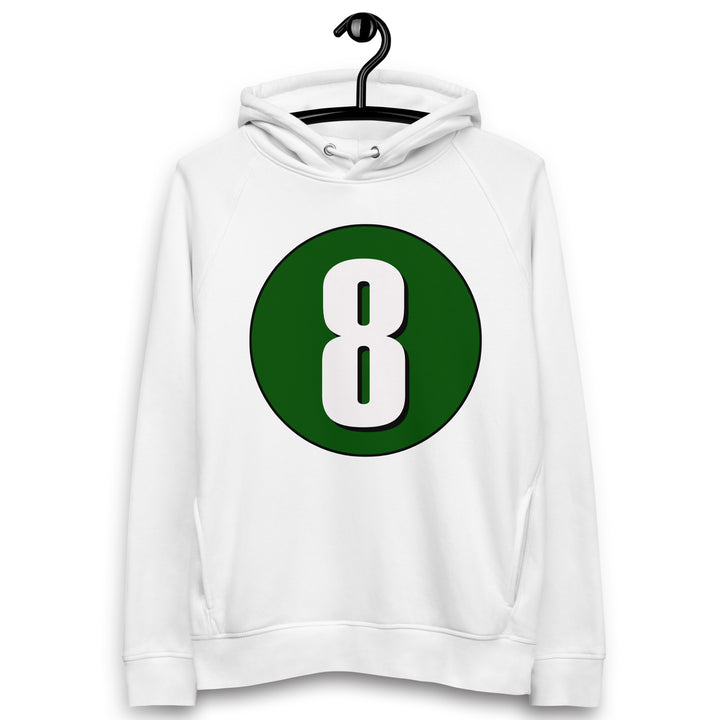 Unisex pullover hoodie: White on Hunter Green 8