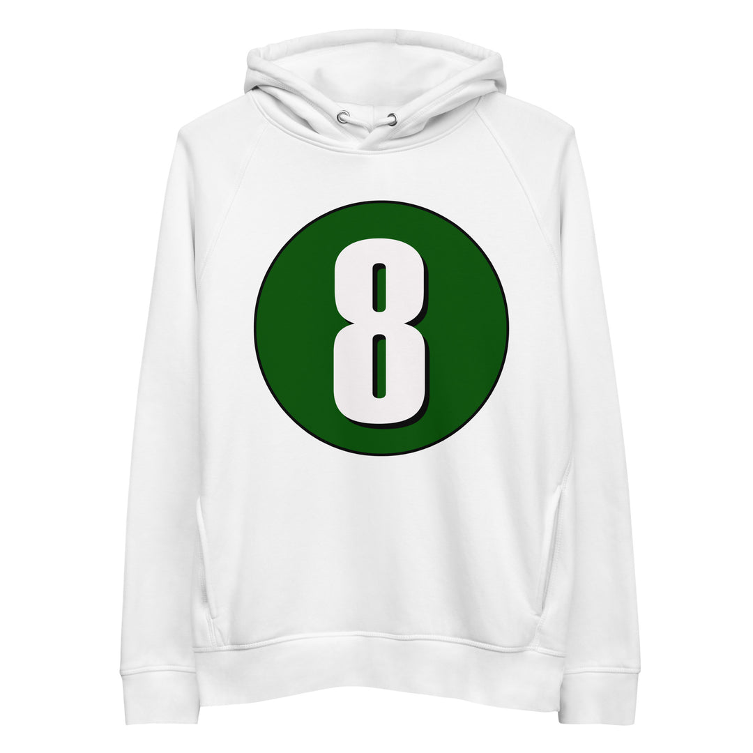 Unisex pullover hoodie: White on Hunter Green 8