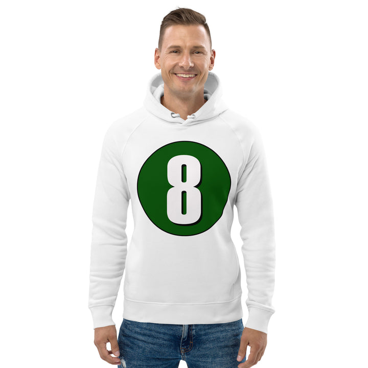 Unisex pullover hoodie: White on Hunter Green 8