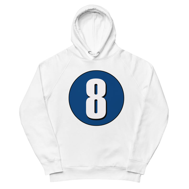 Unisex pullover hoodie: White on Navy Blue 8