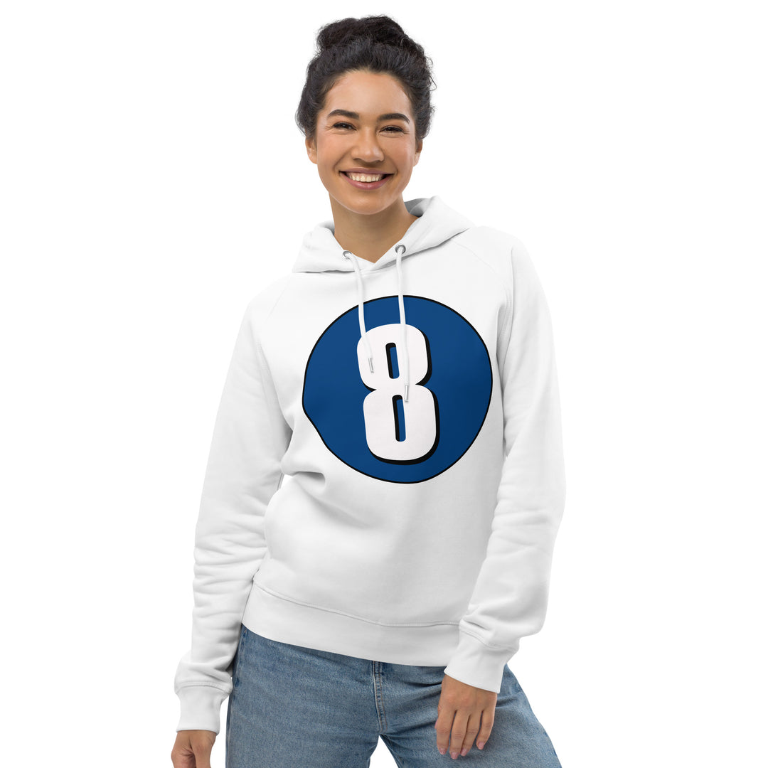 Unisex pullover hoodie: White on Navy Blue 8