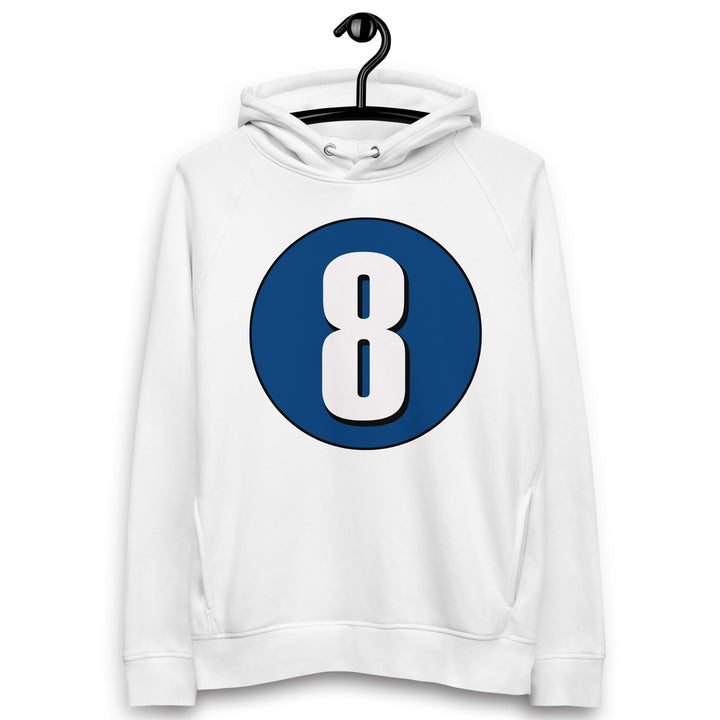 Unisex pullover hoodie: White on Navy Blue 8