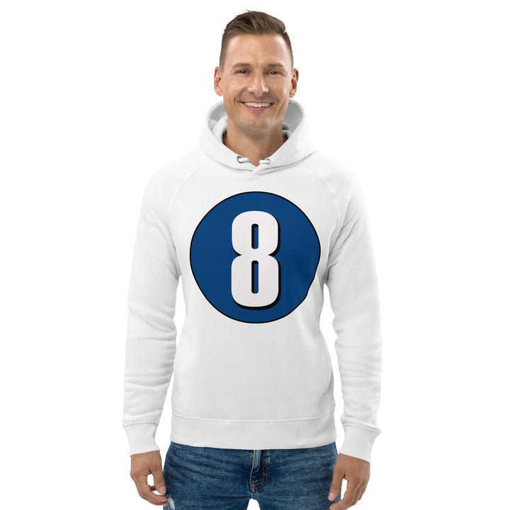 Unisex pullover hoodie: White on Navy Blue 8