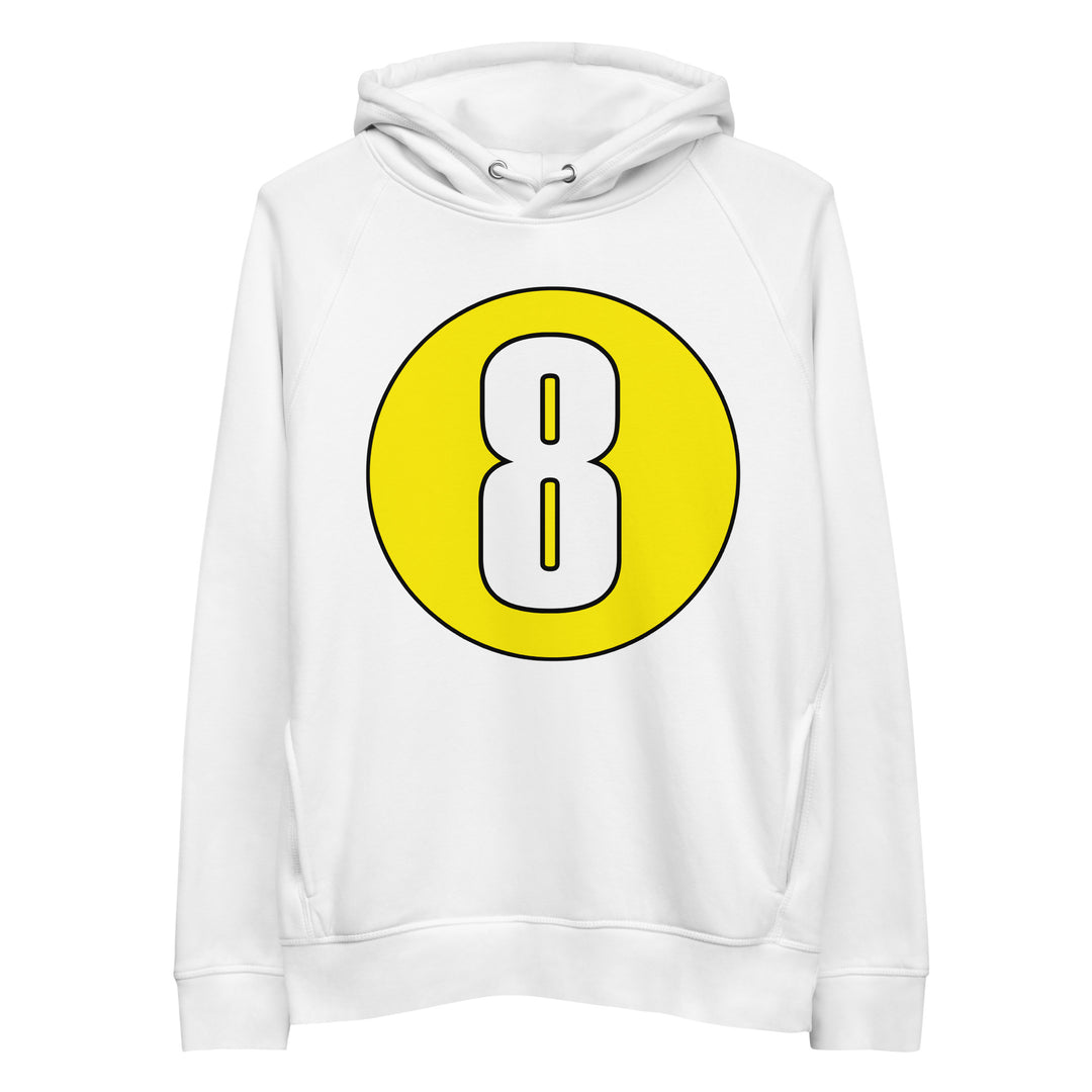 Unisex pullover hoodie: White on Yellow 8