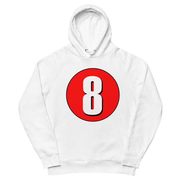 Unisex pullover hoodie: White on Red 8